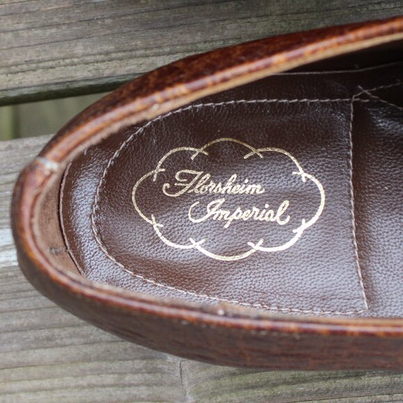 EUC Vtg 70s Florsheim Antelope Leather Derby, Men's 10.5 Narrow, Made in Canada - Picture 9 of 15